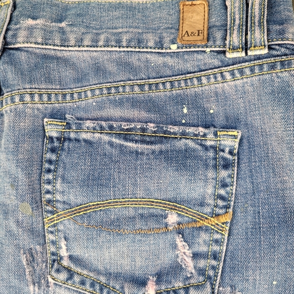 SUPER RARE! DESTROYED Abercrombie & Fitch Pink Lace & Denim Mini Skirt - Picture 6 of 9